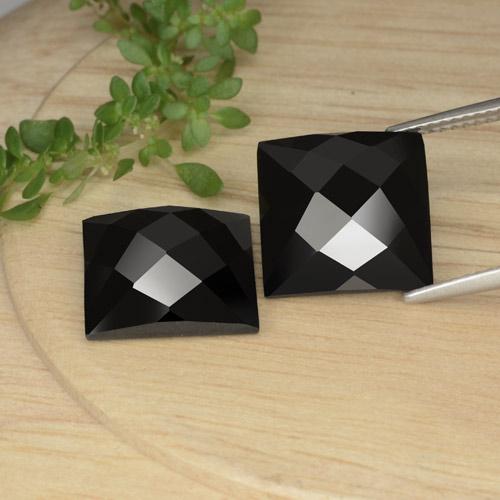 Gemas de espinela negro natural de 16,63 ct, cuadrado, opaco