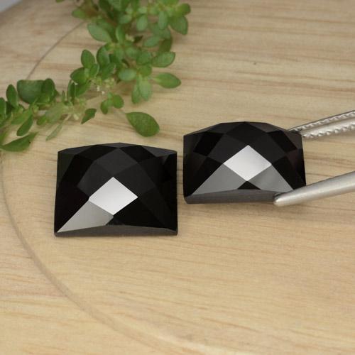 Gemas de espinela negro natural de 16,63 ct, cuadrado, opaco