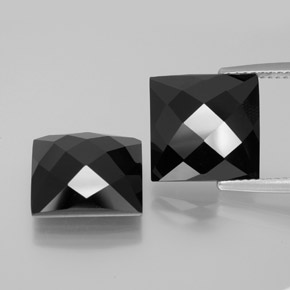Gemas de espinela negro natural de 16,18 ct, cuadrado, opaco