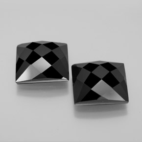 Gemas de espinela negro natural de 16,18 ct, cuadrado, opaco