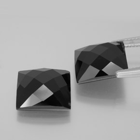 Gemas de espinela negro natural de 16,18 ct, cuadrado, opaco
