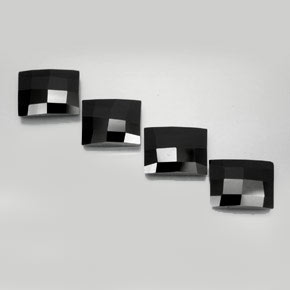 Gemas de espinela negro natural de 8,24 ct, baguette, opaco