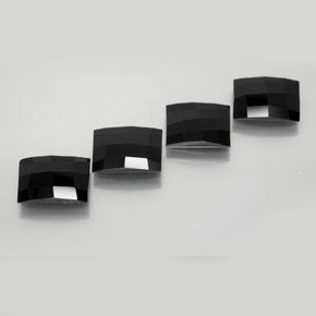 Gemas de espinela negro natural de 8,24 ct, baguette, opaco