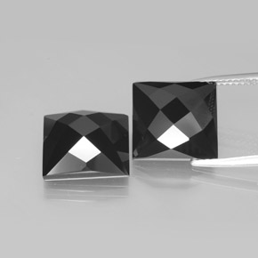 Gemas de espinela negro natural de 16,62 ct, cuadrado, opaco