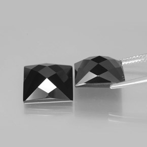 Gemas de espinela negro natural de 16,62 ct, cuadrado, opaco