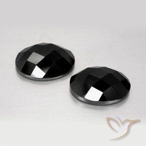 Gemas de Espinela Negro natural de 14.85 ct, Ovalada, Opaco