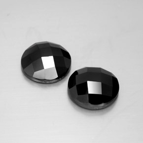 Gemas de Espinela Negro natural de 8.16 ct, Corte Redondo, Opaco