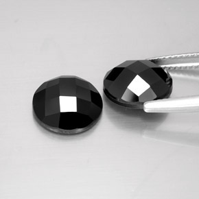 Gemas de Espinela Negro natural de 8.16 ct, Corte Redondo, Opaco