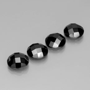 Gemas de espinela negro natural de 17,89 ct, corte redondo, opaco