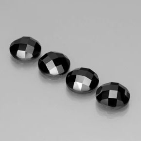 Gemas de espinela negro natural de 17,89 ct, corte redondo, opaco