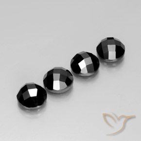 Gemas de espinela negro natural de 15,88 ct, corte redondo, opaco