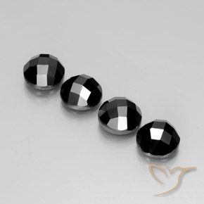 Gemas de espinela negro natural de 15,88 ct, corte redondo, opaco
