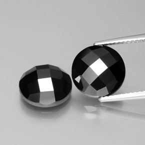 Gemas de espinela negro natural de 8,79 ct, corte redondo, opaco