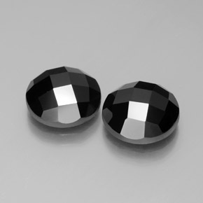 Gemas de espinela negro natural de 8,79 ct, corte redondo, opaco