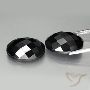 Gemas de Espinela Negro natural de 21.22 ct, Ovalada, Opaco