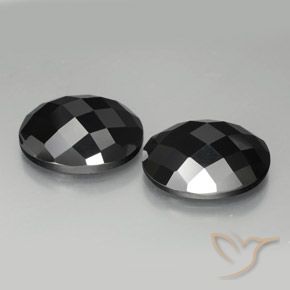 Gemas de Espinela Negro natural de 22.02 ct, Ovalada, Opaco
