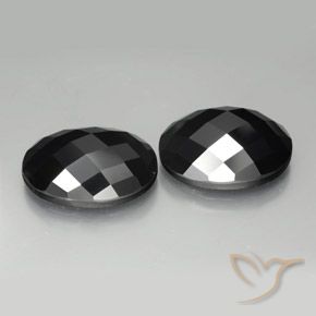 Gemas de Espinela Negro natural de 20.30 ct, Ovalada, Opaco