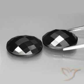 Gemas de Espinela Negro natural de 20.30 ct, Ovalada, Opaco