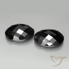 Gemas de Espinela Negro natural de 19.65 ct, Ovalada, Opaco