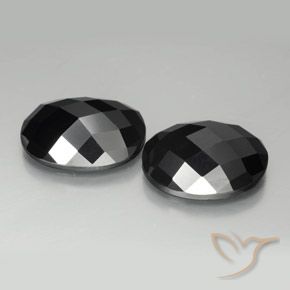 Gemas de Espinela Negro natural de 20.00 ct, Ovalada, Opaco