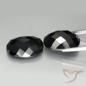 Gemas de Espinela Negro natural de 20.00 ct, Ovalada, Opaco