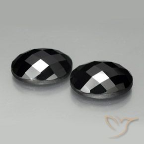 Gemas de Espinela Negro natural de 22.04 ct, Ovalada, Opaco