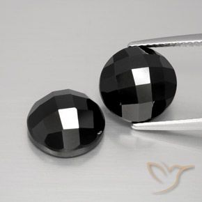 10.13ctw Natural Negro Espinela, Redondo, Opaco