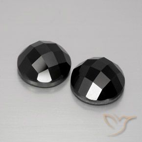 Gemas de Espinela Negro natural de 10.13 ct, Redondo, Opaco