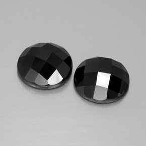 Gemas de Espinela Negro natural de 8.19 ct, Corte Redondo, Opaco