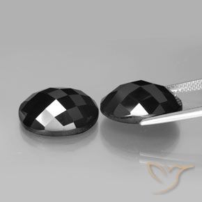 Gemas de Espinela Negro natural de 22.11 ct, Ovalada, Opaco