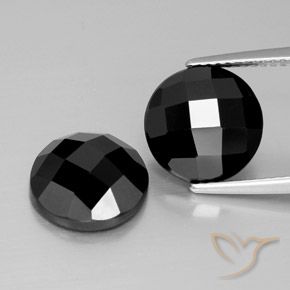 8.40ctw Natural Negro Espinela, Redondo, Opaco