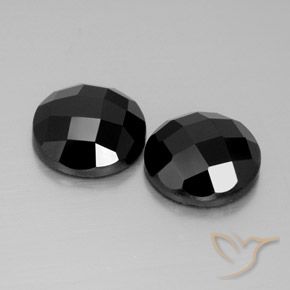 Gemas de Espinela Negro natural de 8.40 ct, Redondo, Opaco