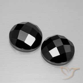 Gemas de Espinela Negro natural de 9.54 ct, Redondo, Opaco