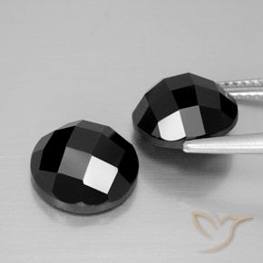Gemas de Espinela Negro natural de 9.54 ct, Redondo, Opaco