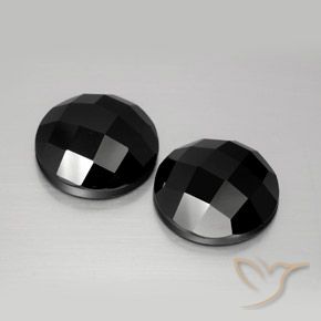 Gemas de Espinela Negro natural de 13.20 ct, Redondo, Opaco