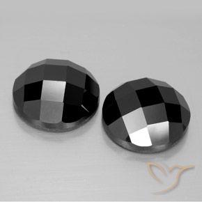 Gemas de Espinela Negro natural de 15.94 ct, Redondo, Opaco