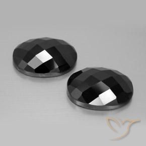 Gemas de Espinela Negro natural de 21.70 ct, Ovalada, Opaco