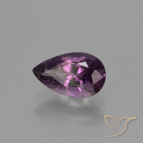 Espinela Púrpura oscuro natural de 0.87 ct, En forma de pera, VS