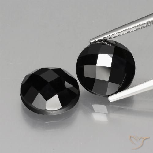 9.78ctw Natural Negro espinela, Redondo, Opaco, Photo A