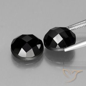 Gemas de Espinela Negro natural de 9.78 ct, Redondo, Opaco
