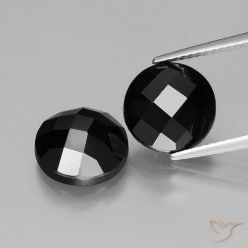 9.22ctw Natural Negro Espinela, Redondo, Opaco