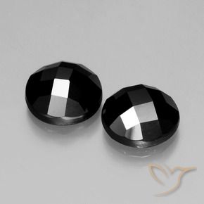 Gemas de Espinela Negro natural de 9.22 ct, Redondo, Opaco