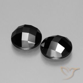 Gemas de Espinela Negro natural de 8.38 ct, Redondo, Opaco
