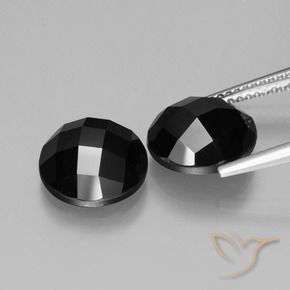 Gemas de Espinela Negro natural de 8.38 ct, Redondo, Opaco