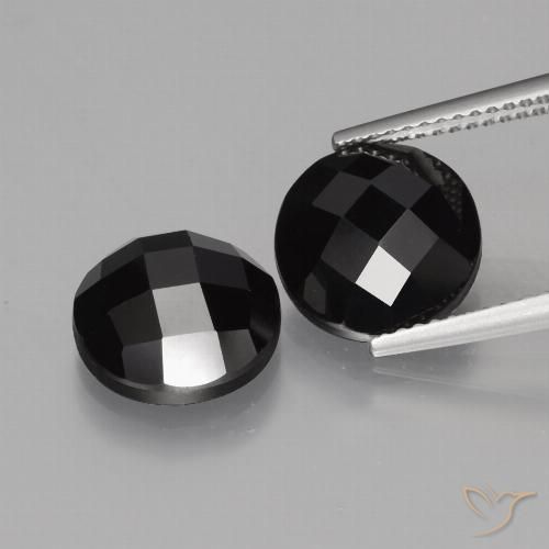 8.96ctw Natural Negro Espinela, Redondo, Opaco