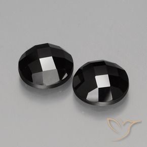 Gemas de Espinela Negro natural de 8.96 ct, Redondo, Opaco