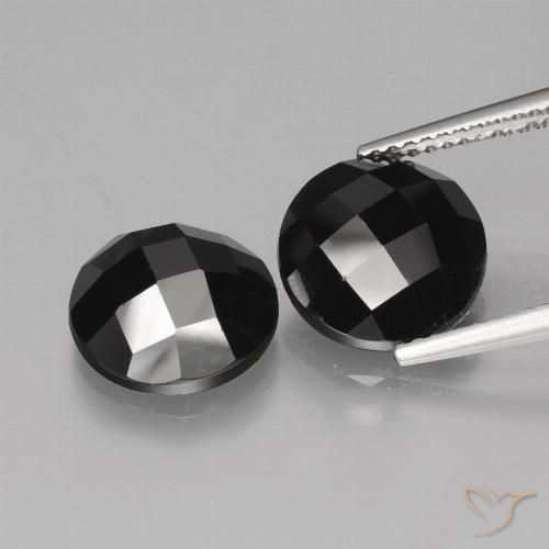 8.64ctw Natural Negro Espinela, Redondo, Opaco