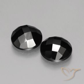 Gemas de Espinela Negro natural de 8.64 ct, Redondo, Opaco