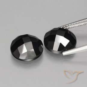 Gemas de Espinela Negro natural de 8.64 ct, Redondo, Opaco