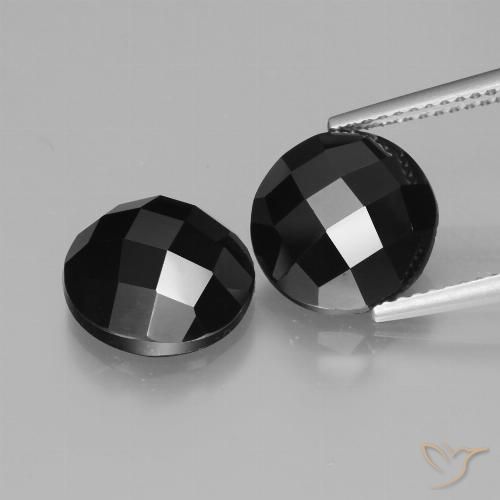 8.89ctw Natural Negro espinela, Redondo, Opaco, Photo A